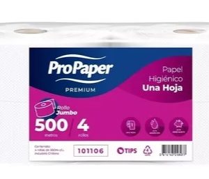 PAPEL HIGIENICO INDUSTRIAL 4*500 MTS PRO PAPER