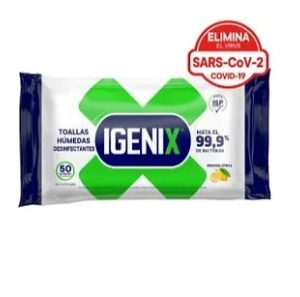 TOALLA DESINFECTANTE 50 UNIDADES IGENIX