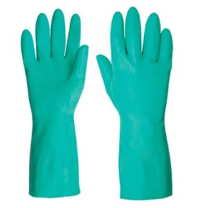 GUANTE NITRILO FLOCADO VERDE TALLA L