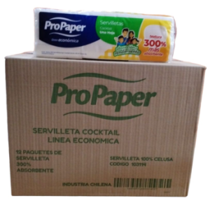SERVILLETAS DE COCTEL LINEA ECONOMICA 12*300 UNIDADES PROPAPER