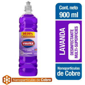 LIMPIA PISO CON DESINFECTANTE 900 ML VIRUTEX AROMA LAVANDA