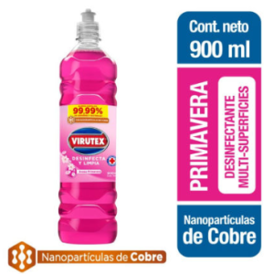 LIMPIA PISO CON DESINFECTANTE 900 ML VIRUTEX AROMA PRIMAVERA