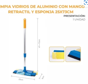 LIMPIA VIDRIOS ALUMINIO C/ MANGO AILEDA
