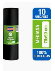 BOLSA DE BASURA 70*90*10 UNID.BIOROLLO VIRUTEX